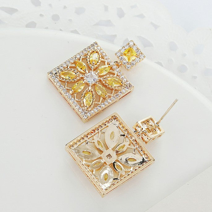Yellow Sapphire Square Drops