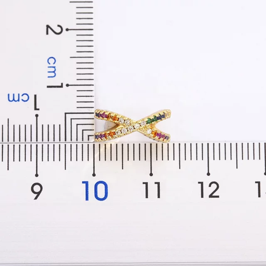 X-shape Rainbow Ear Cuff