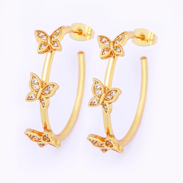 Cute Butterfly Hoops