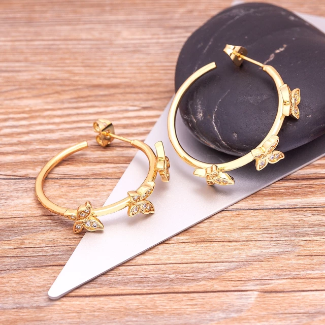 Cute Butterfly Hoops