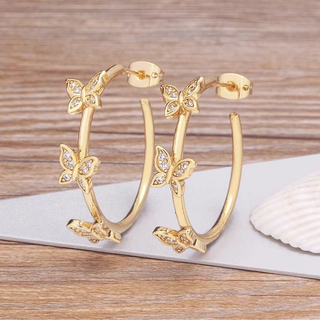 Cute Butterfly Hoops
