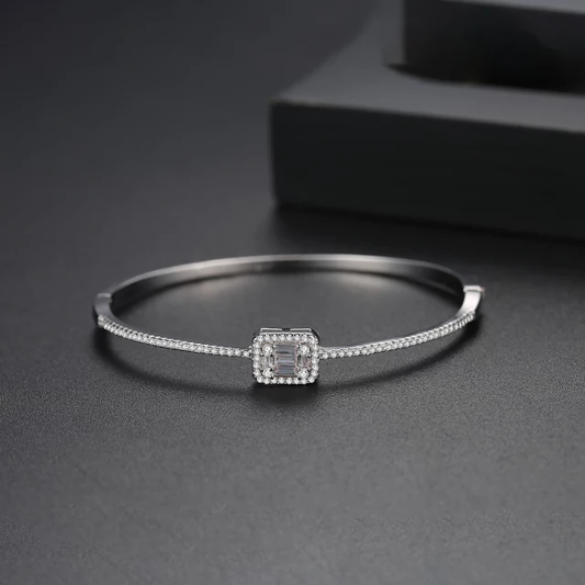 Sleek White Stone Bracelet