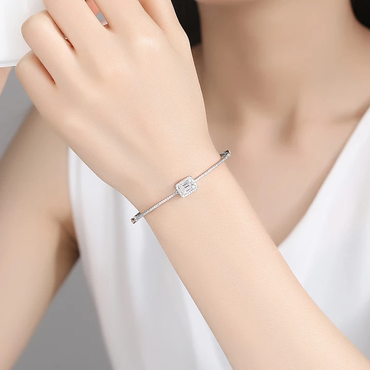 Sleek White Stone Bracelet