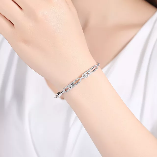 Movable Stone Bracelet - Silver