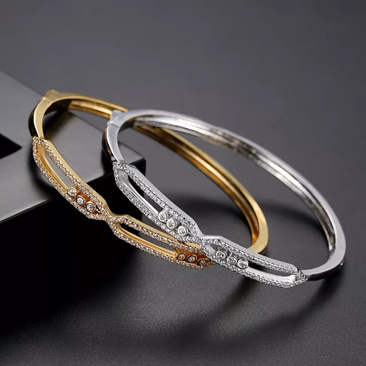 Movable Stone Bracelet - Silver