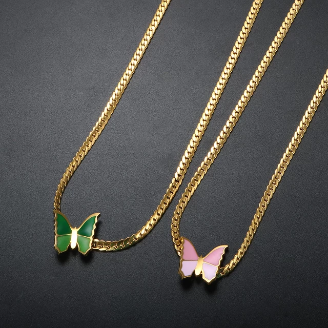 Anti Tarnish Gold Chain with Butterfly