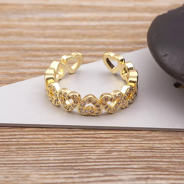 Adjustable Gold Heart Ring