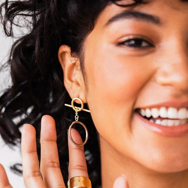 Anti Tarnish Stylish 2 in 1 Earring