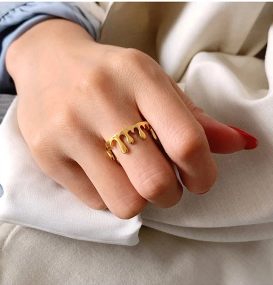 Anti Tarnish Statement Gold Ring