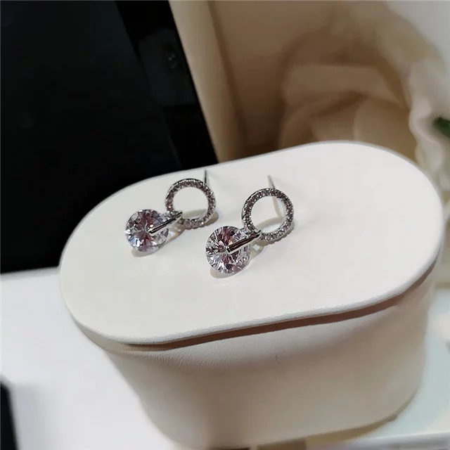 Cute White Stone Drop Earring