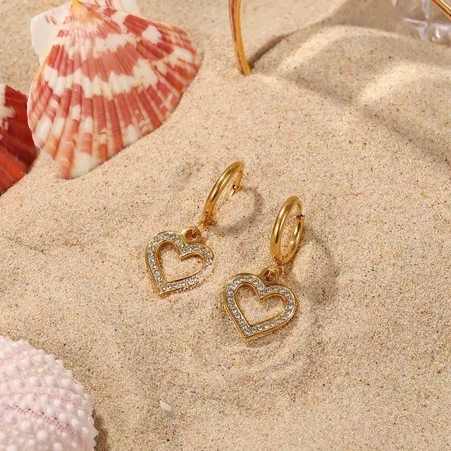 Anti Tarnish Heart Drops Earring