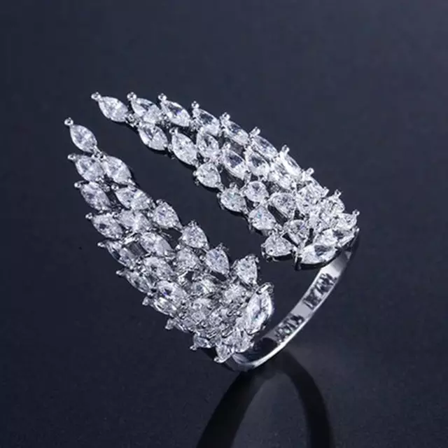 Stunning White Stone Silver Ring