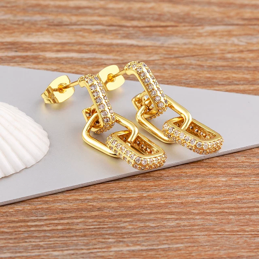 Stylish Gold Geometrical Earring