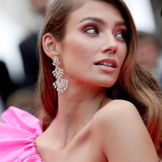 Stunning White Stone Dangler Earring