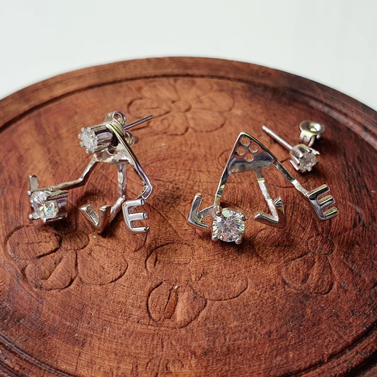 2 in 1 Love Earring