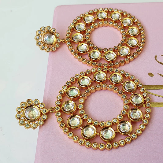 Elegant Gold Kundan Earrings