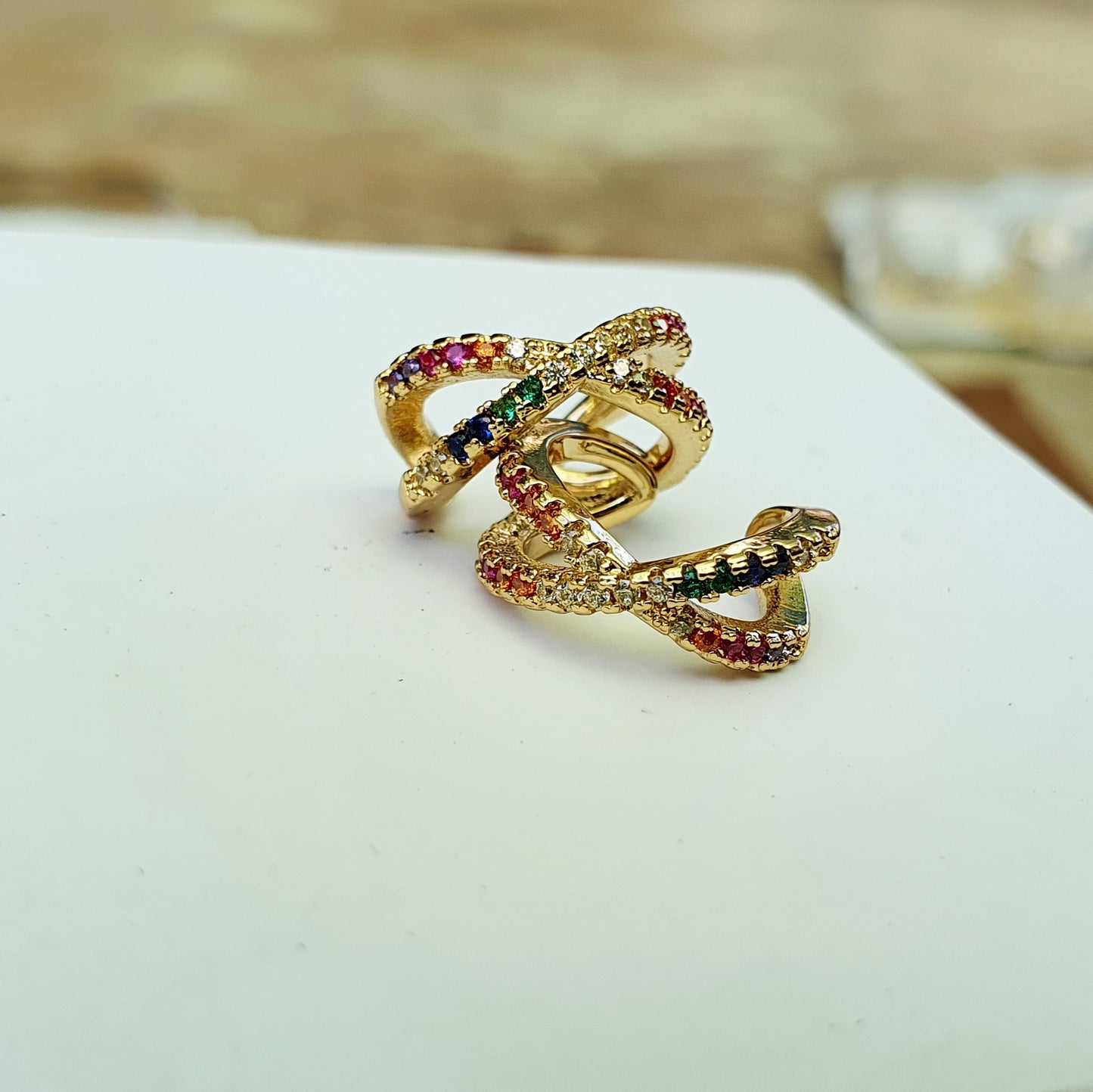 X-shape Rainbow Ear Cuff