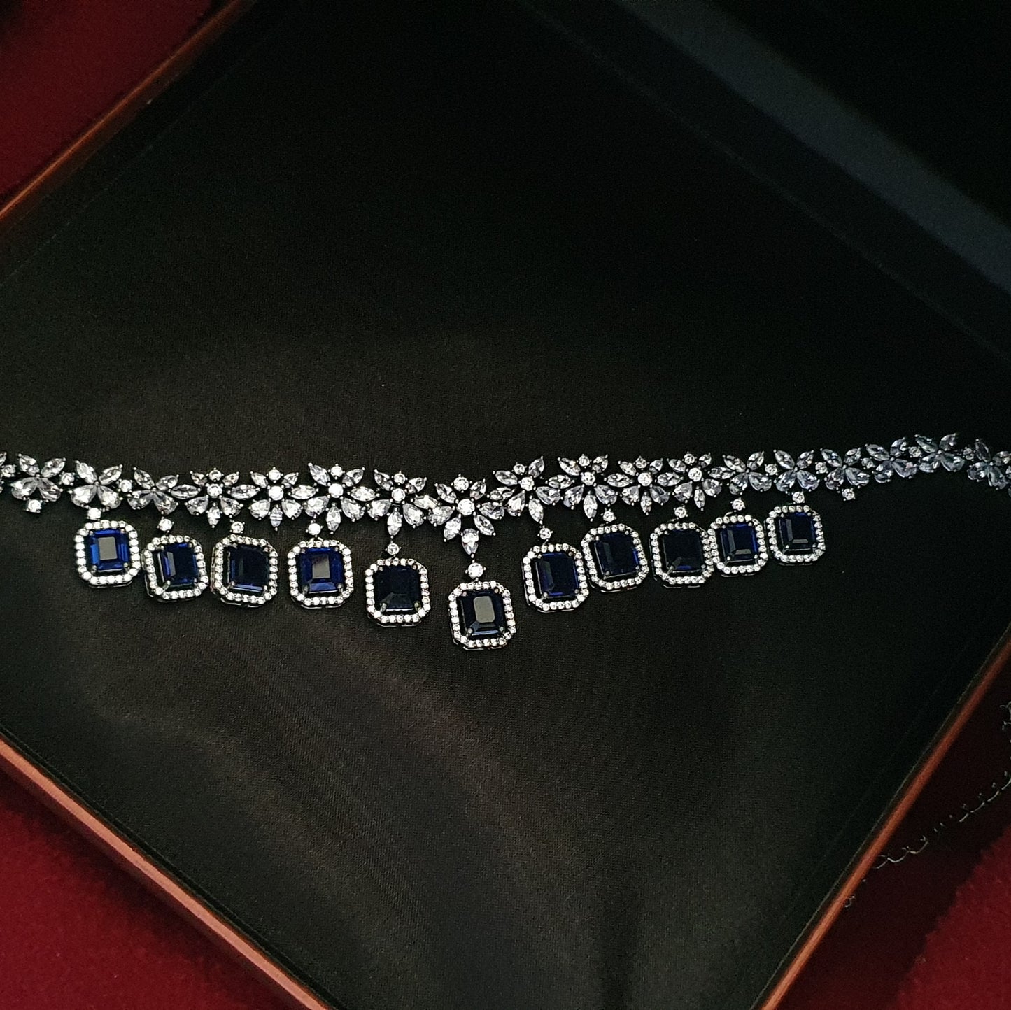 Stunning Blue Diamond Necklace