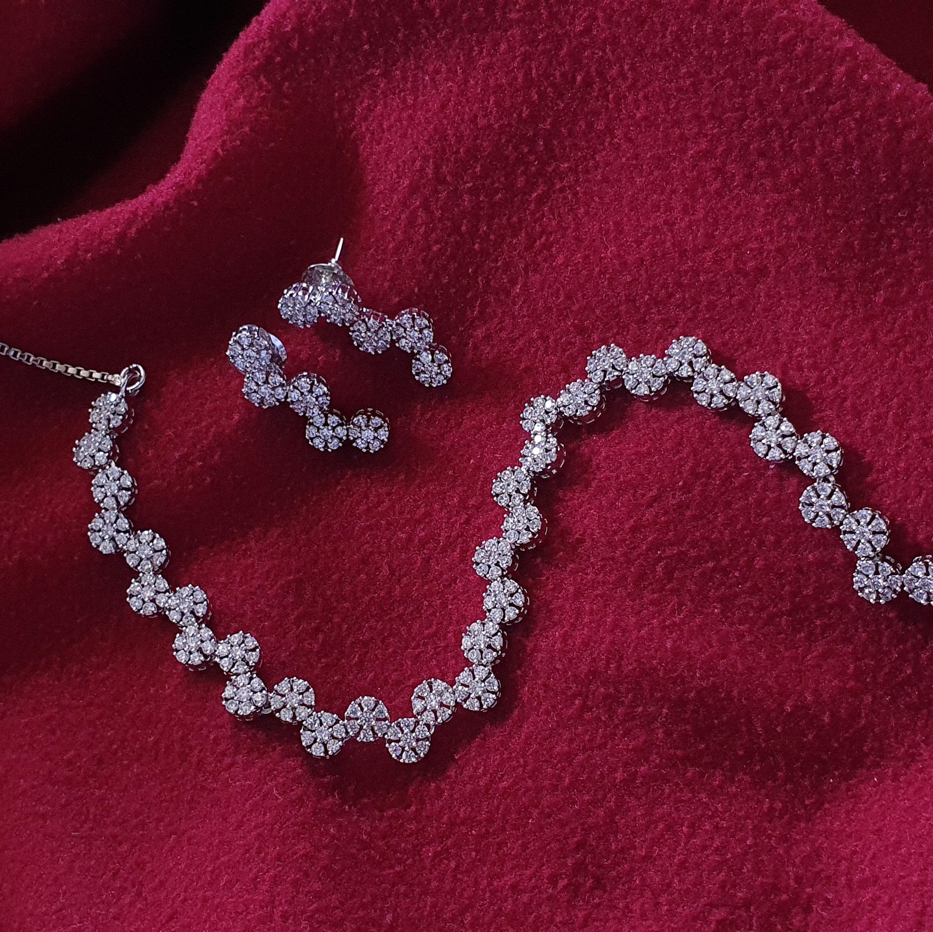 Single line real diamond necklace Clearance