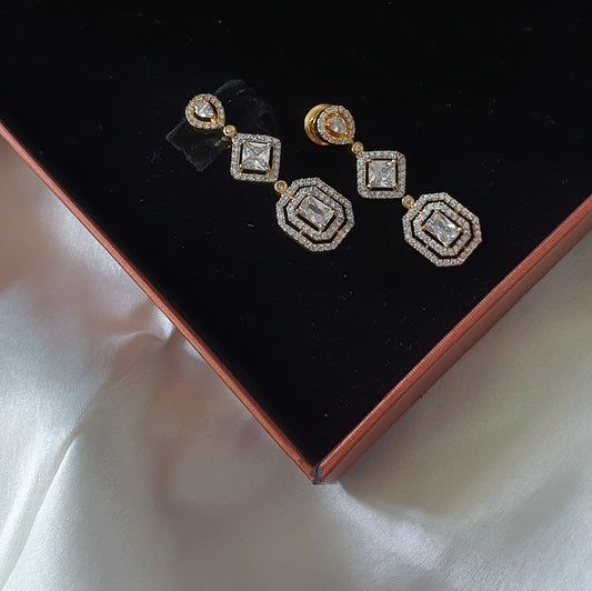 Beautiful 2 Tone Diamond Necklace Set