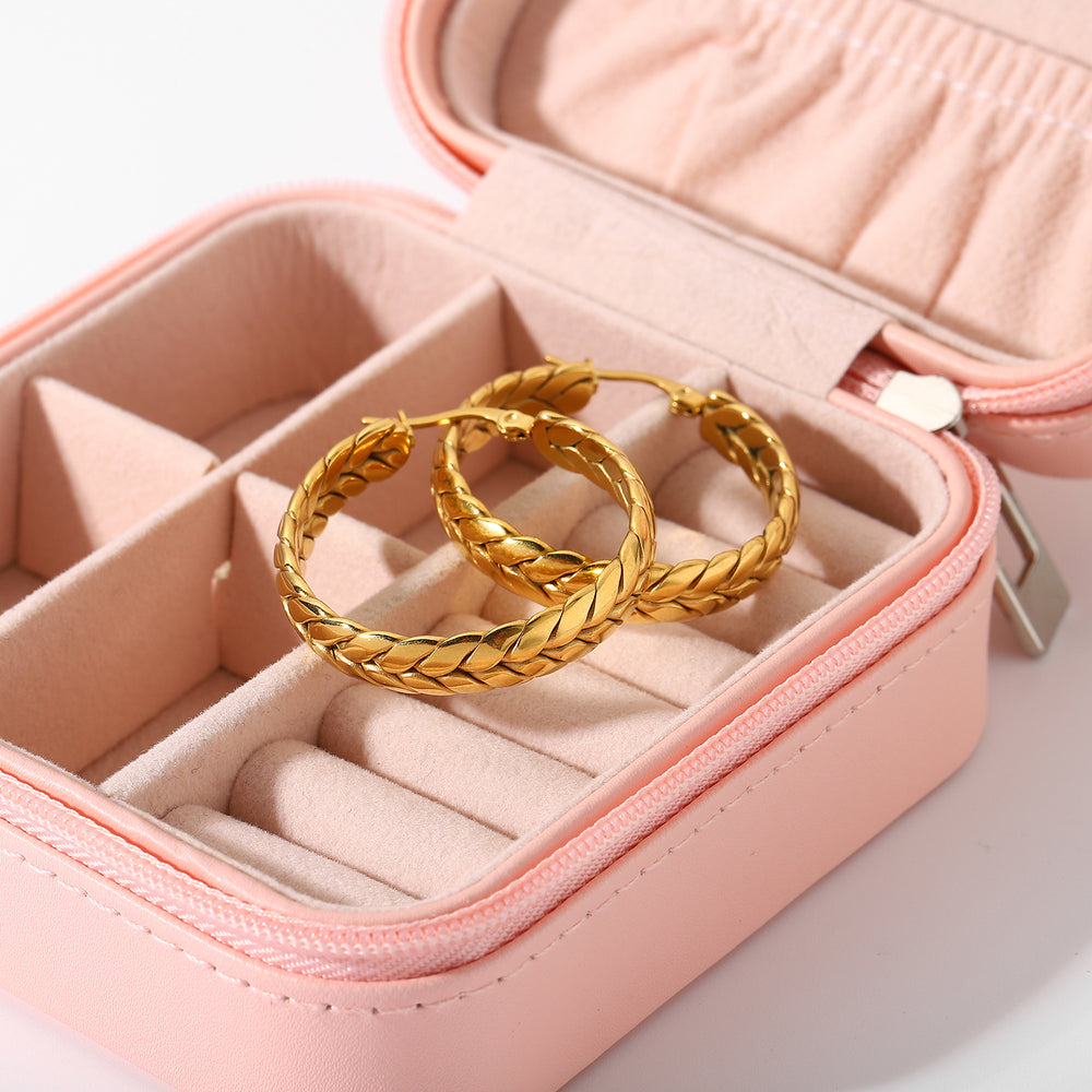 Anti Tarnish Braided Gold Hoops