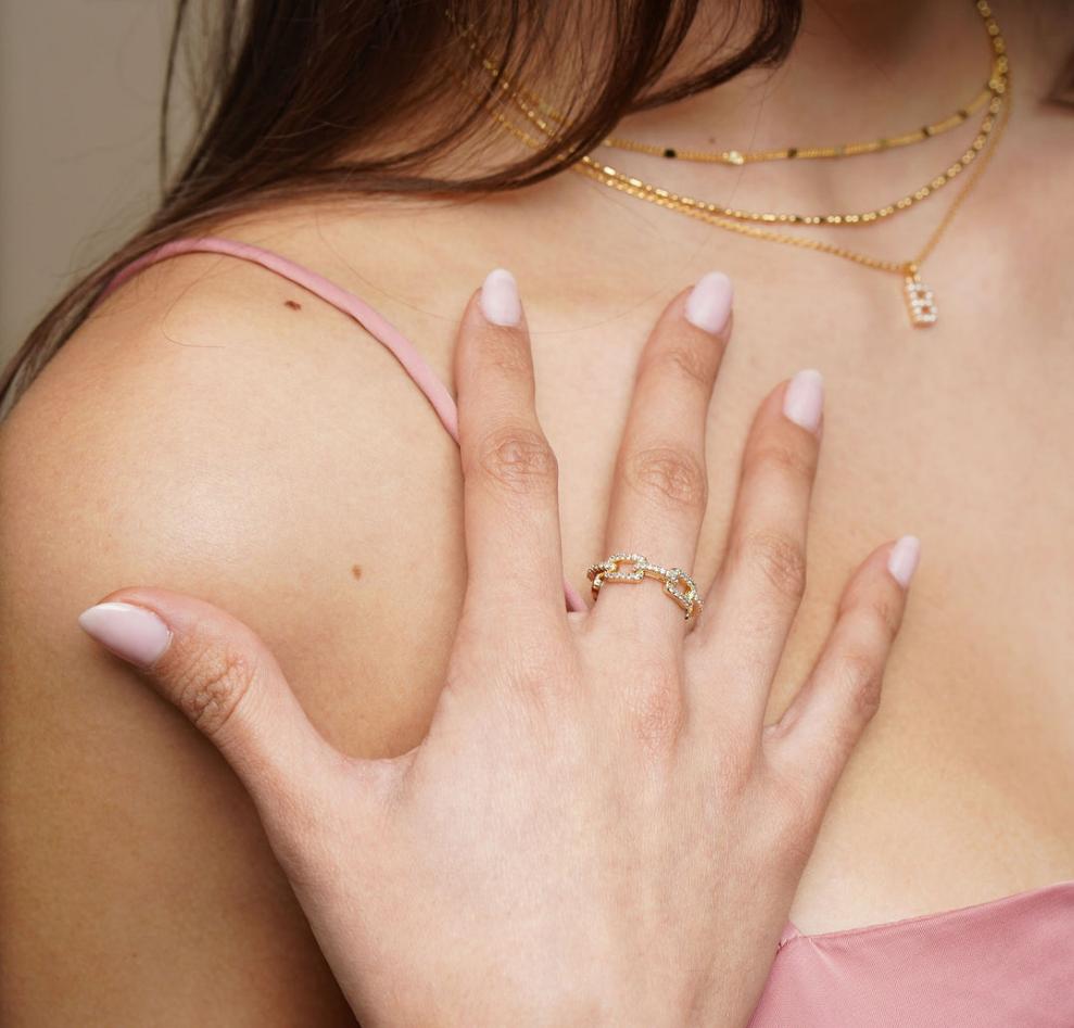 Anti Tarnish White Stone Ring