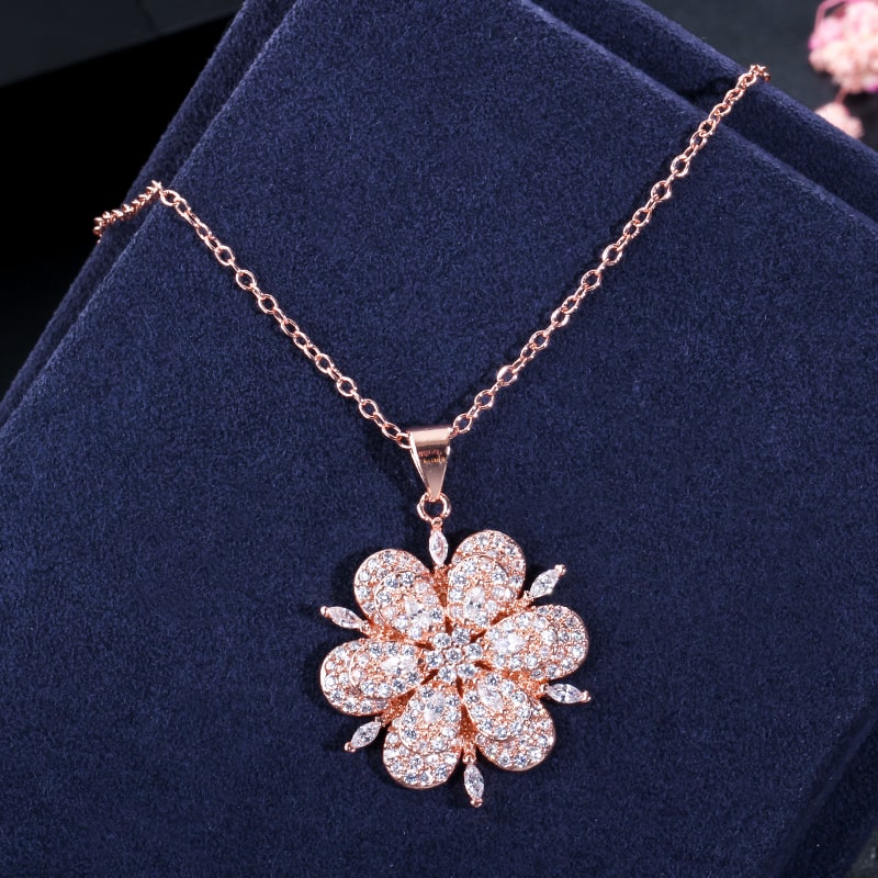 3D Flower Pendant Set