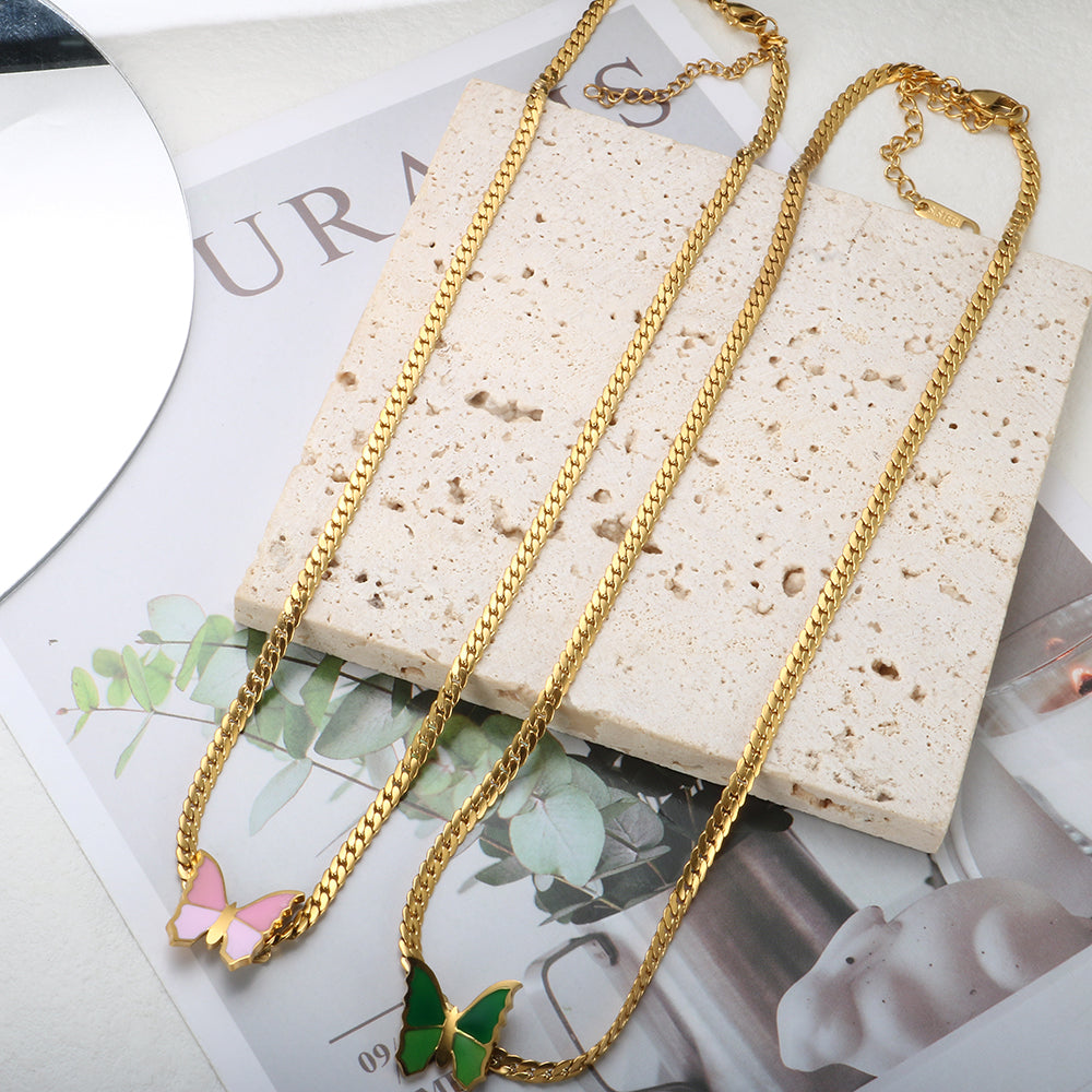 Anti Tarnish Gold Chain with Butterfly