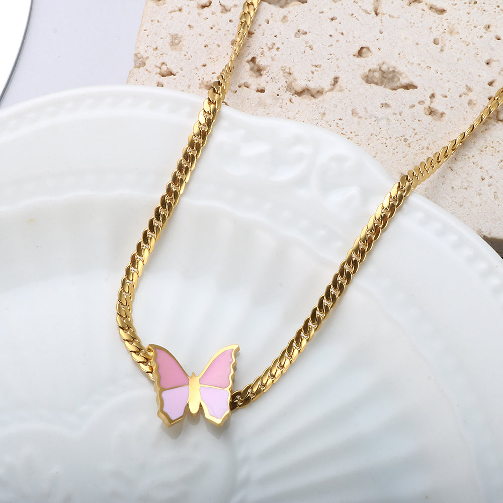 Anti Tarnish Gold Chain with Butterfly
