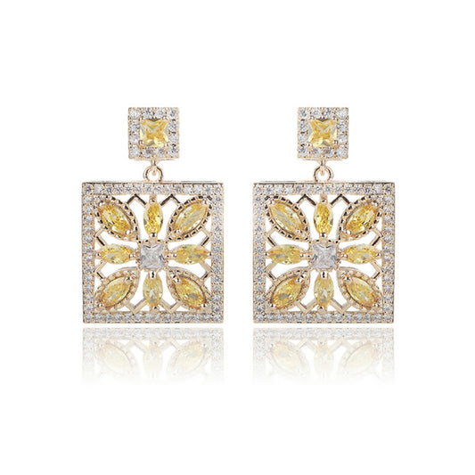 Yellow Sapphire Square Drops