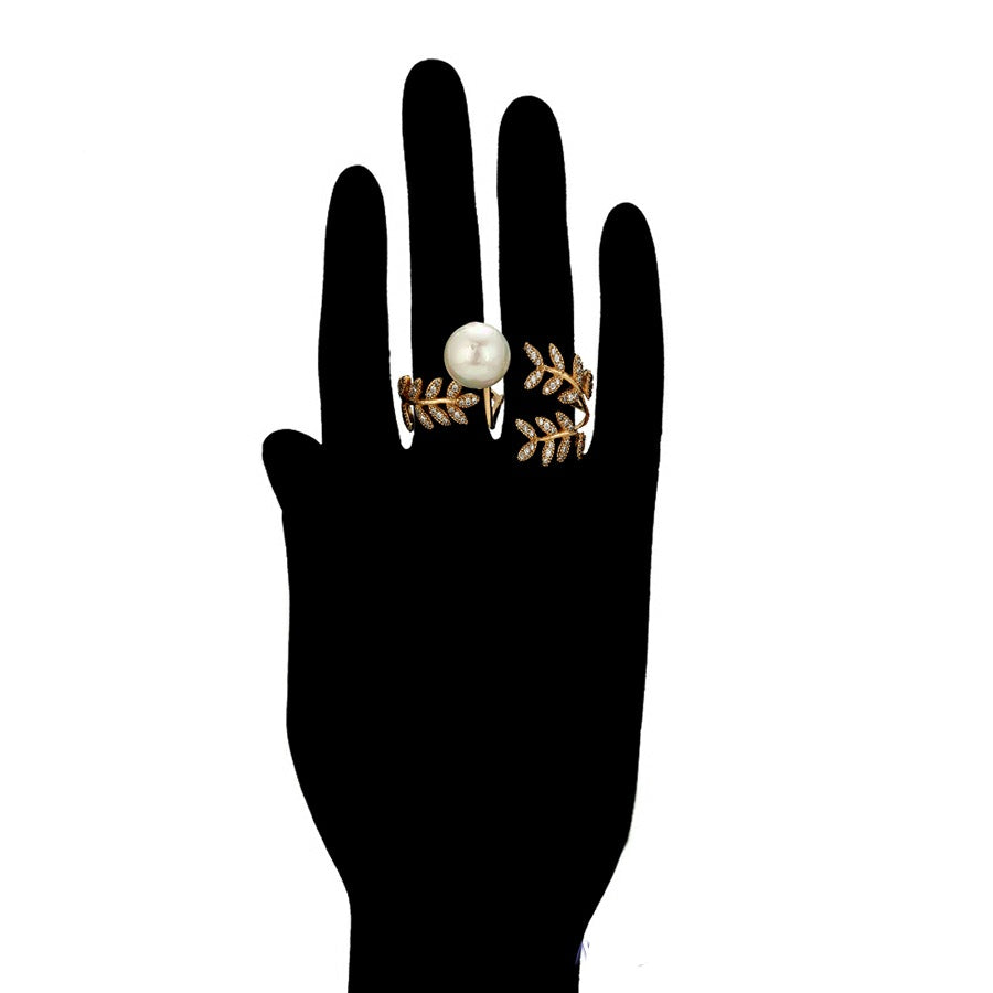 Designer Leaf Double Finger Ring