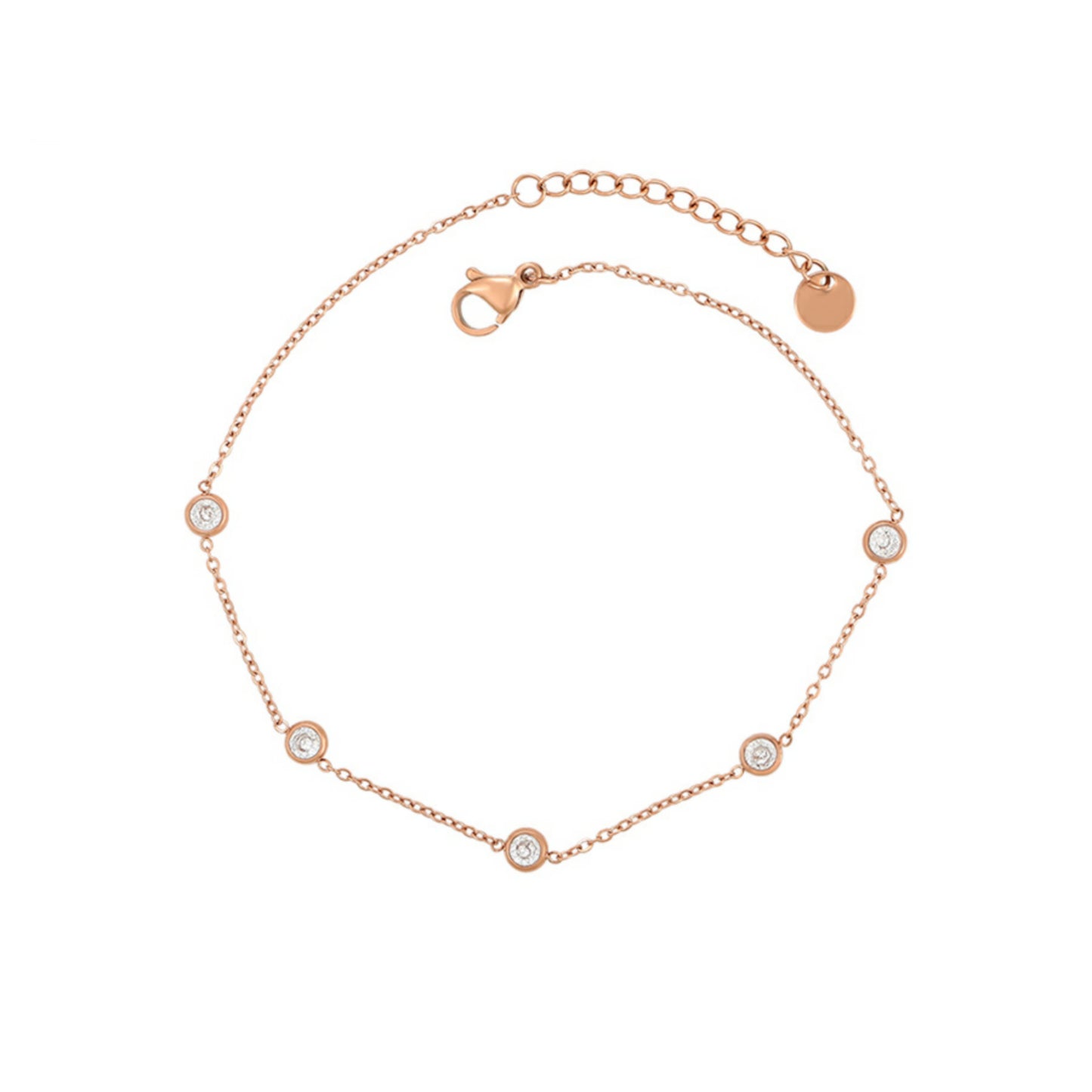 Anti Tarnish White Stone Anklet