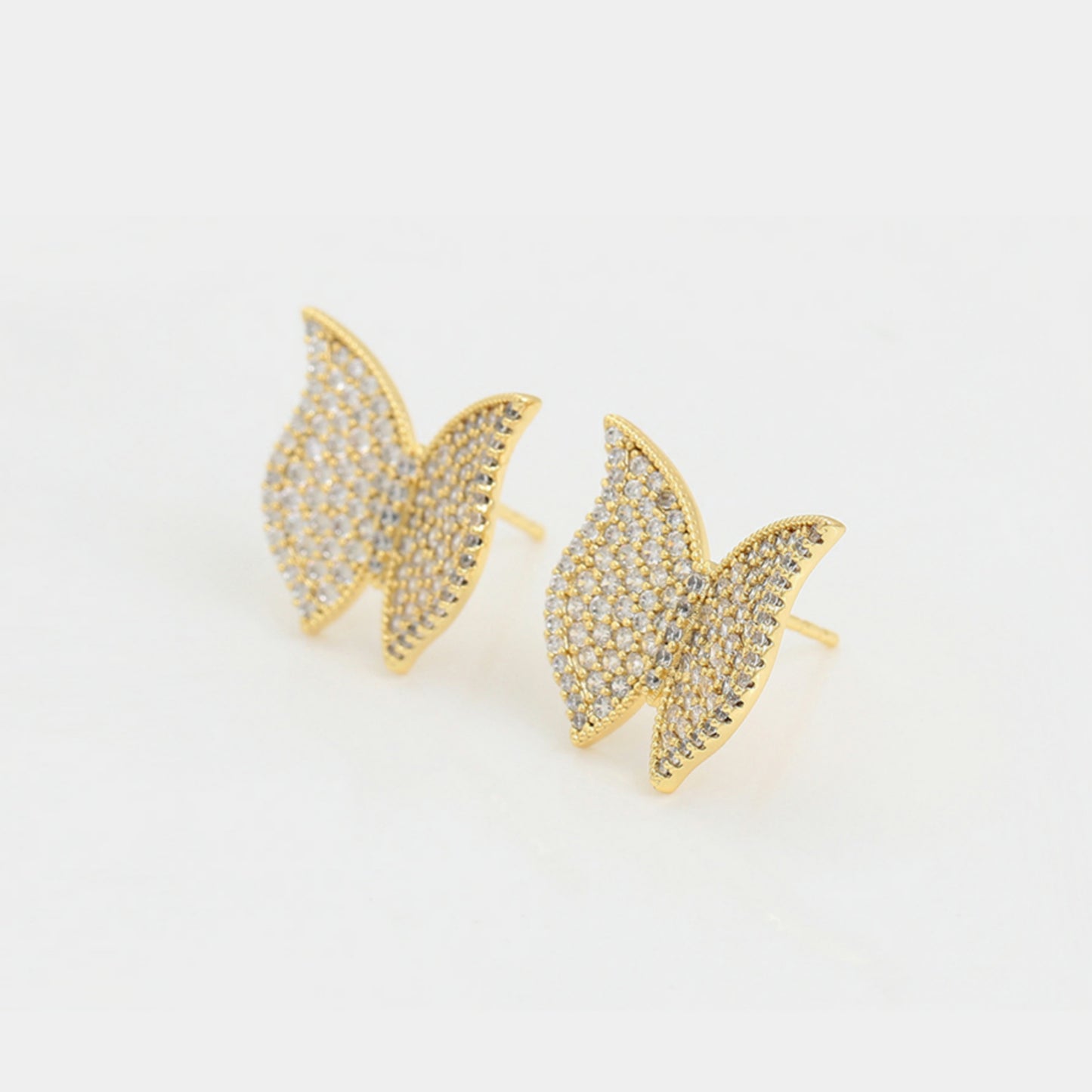 Elegant White Stone Butterfly Earring