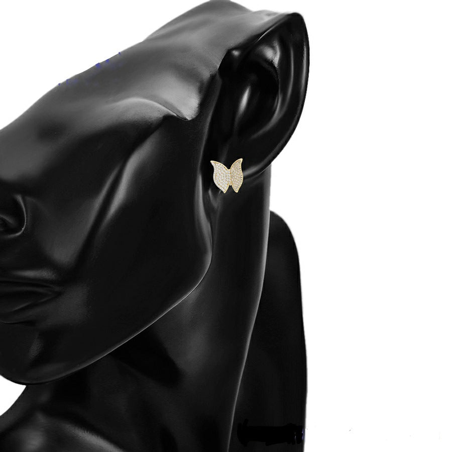 Elegant White Stone Butterfly Earring