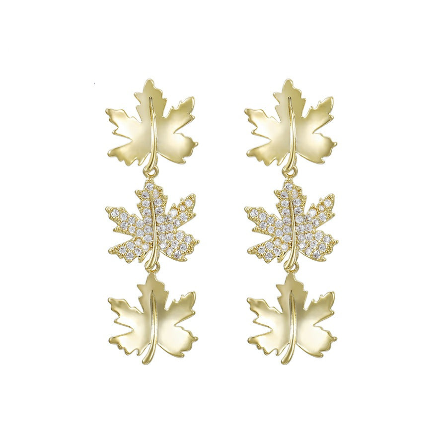 Stunning Golden Leaf Earring