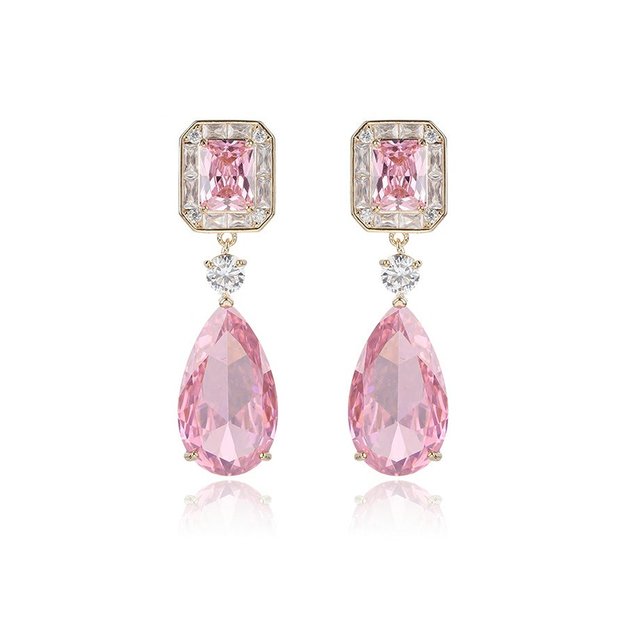 Luxury Pink Crystal Earring