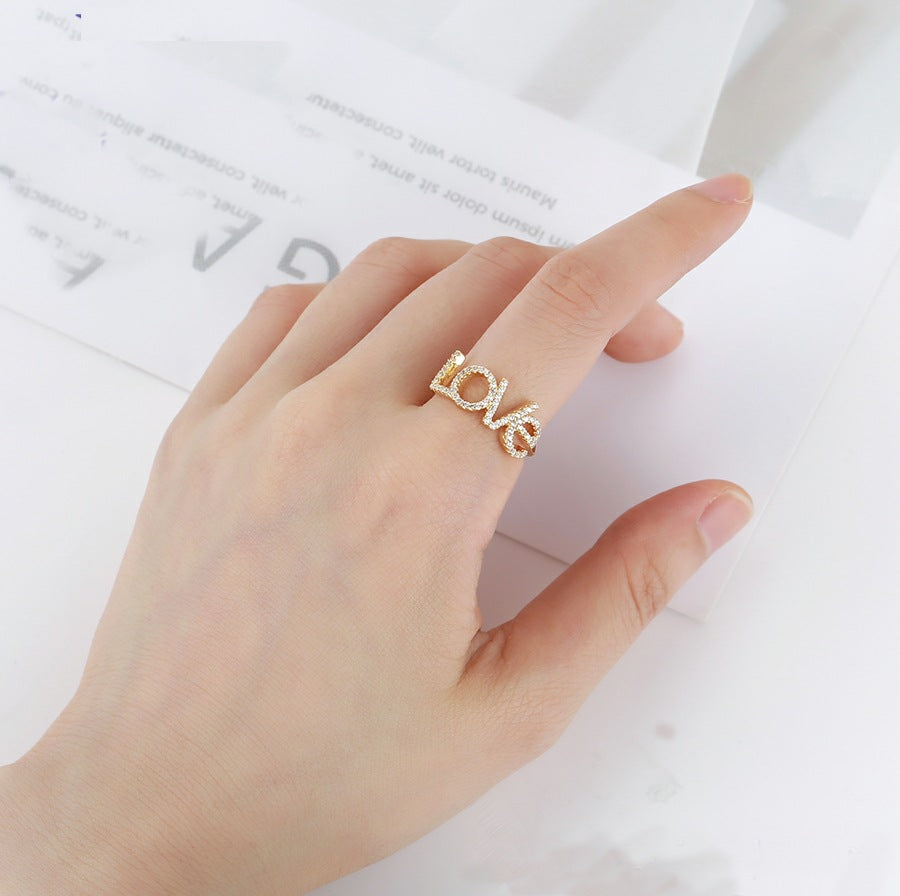 Elegant Gold LOVE Ring