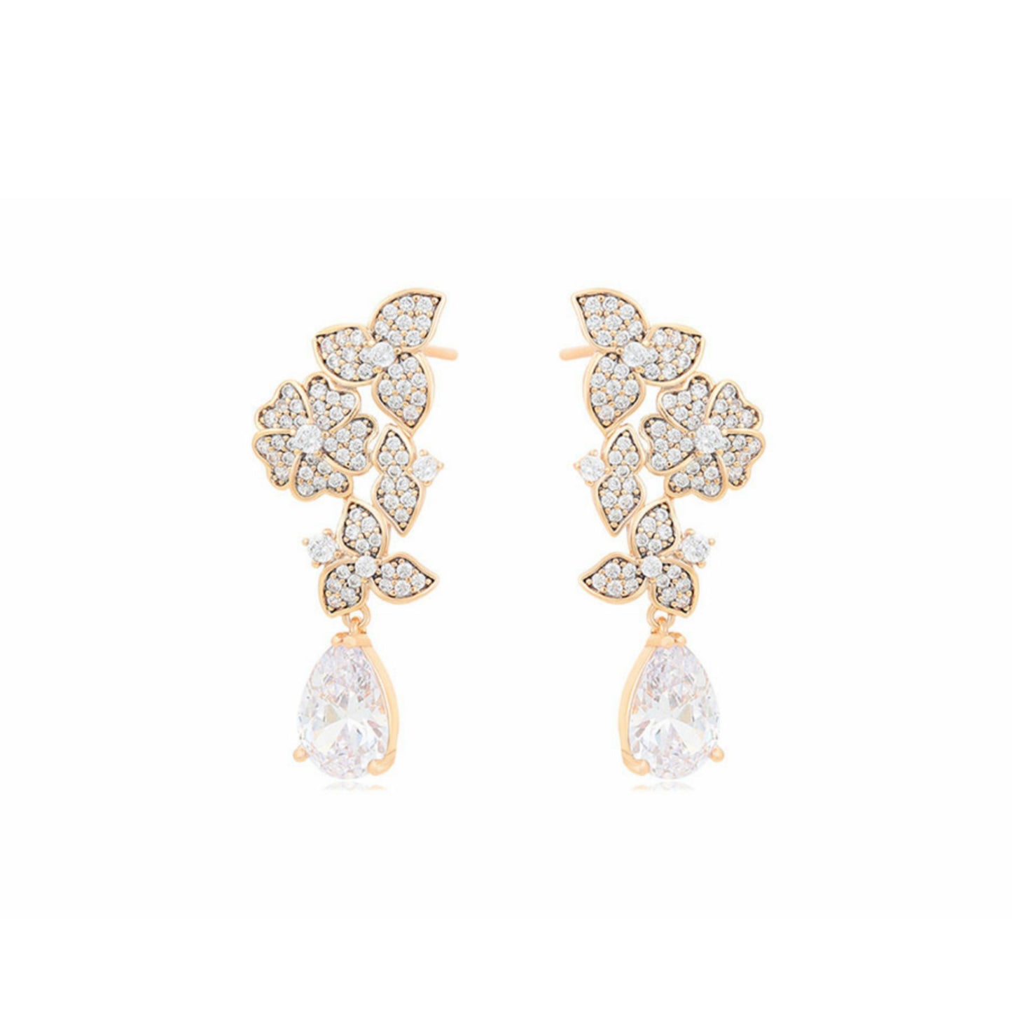 Pretty RoseGold Floral Earring