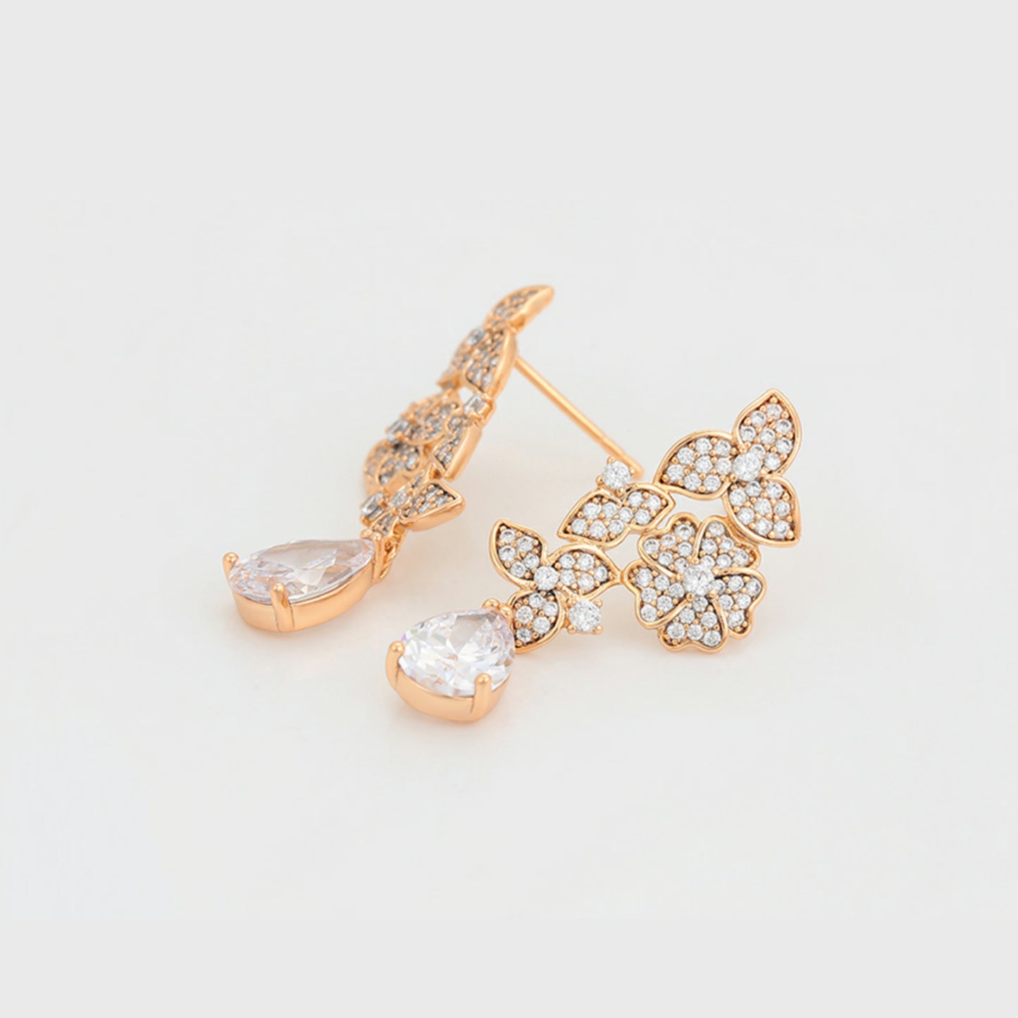 Pretty RoseGold Floral Earring