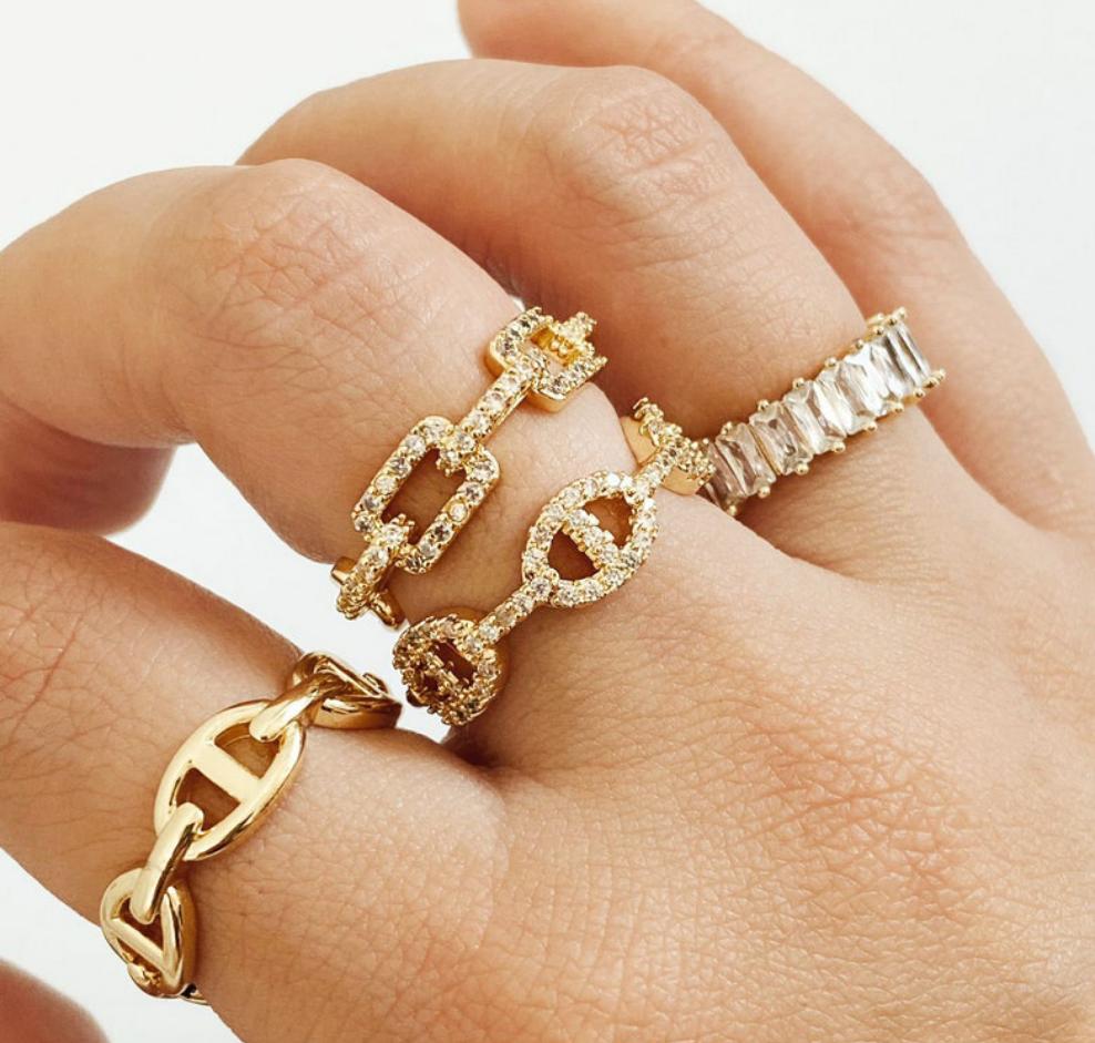 Anti Tarnish White Stone Ring