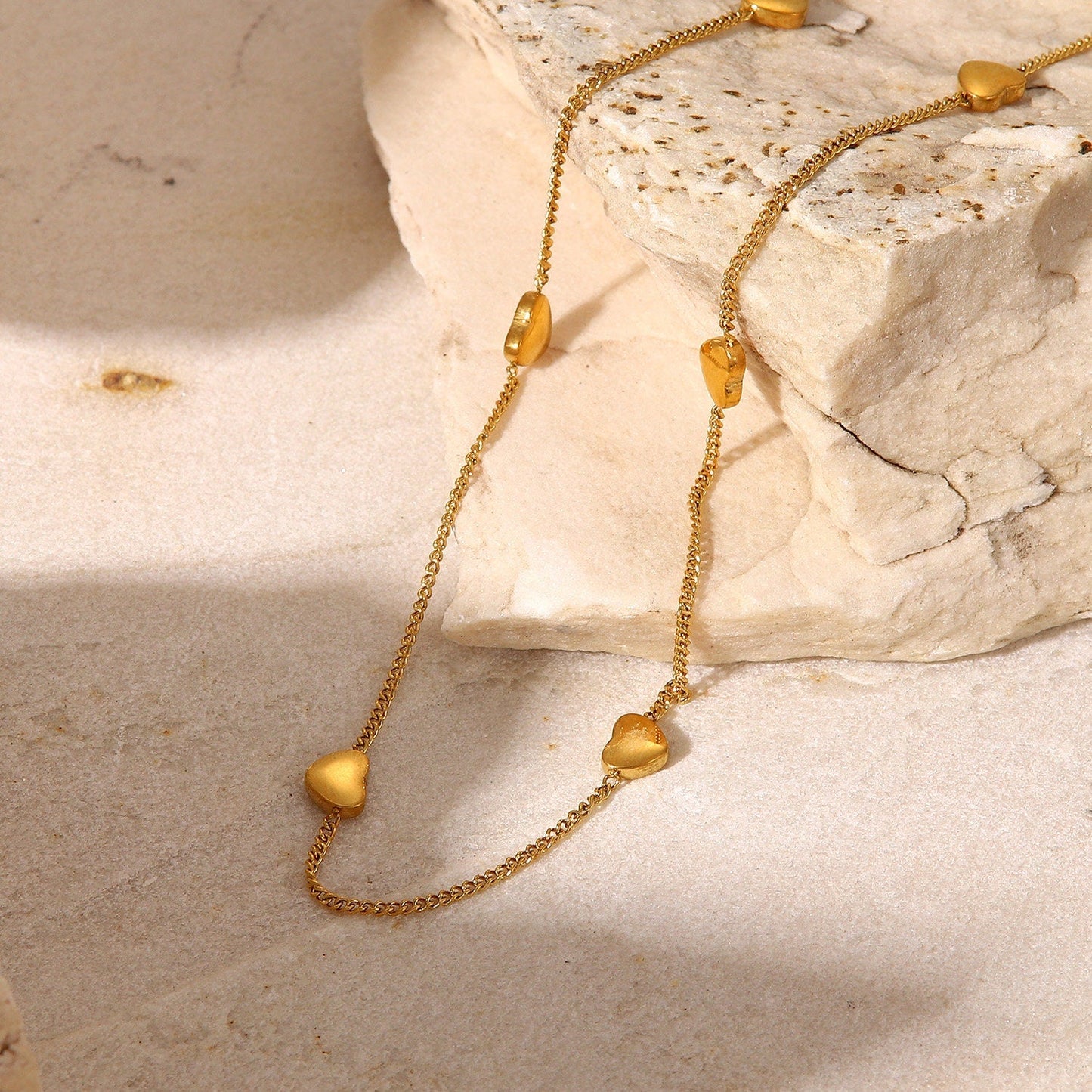Anti Tarnish Gold Heart Chain