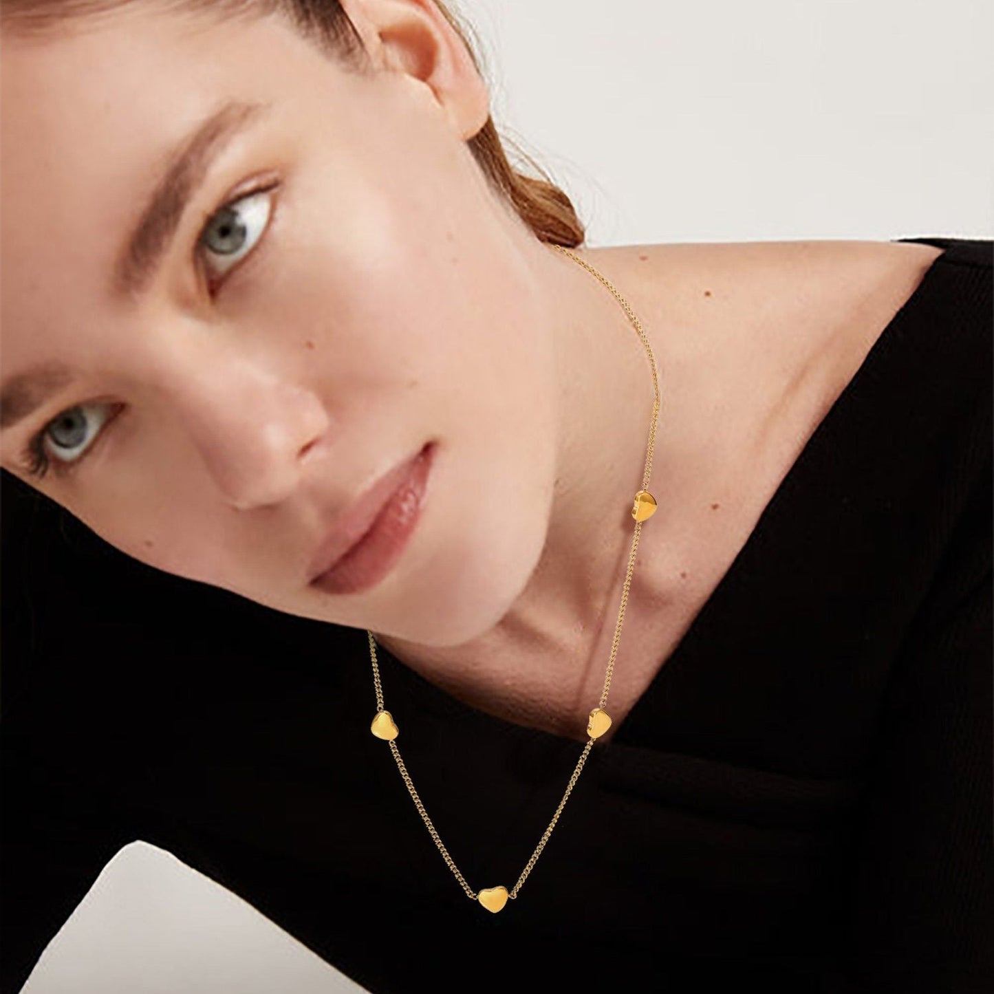 Anti Tarnish Gold Heart Chain