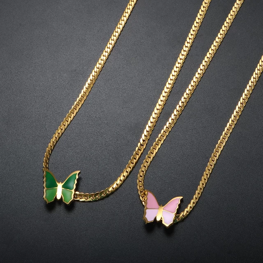 Anti Tarnish Gold Chain with Butterfly