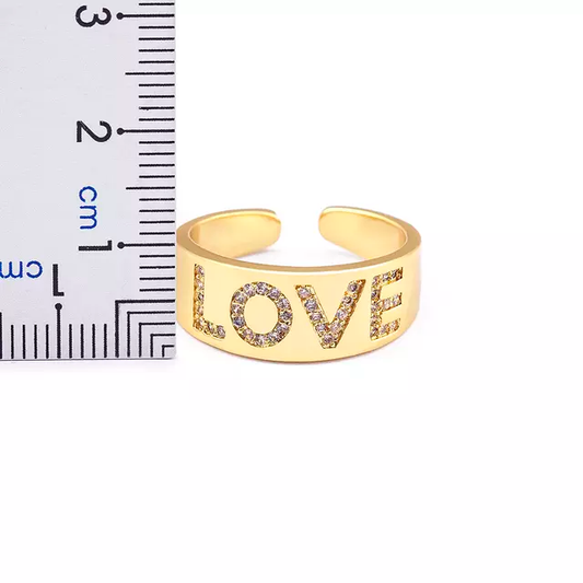 Gold Love Letter Band Ring