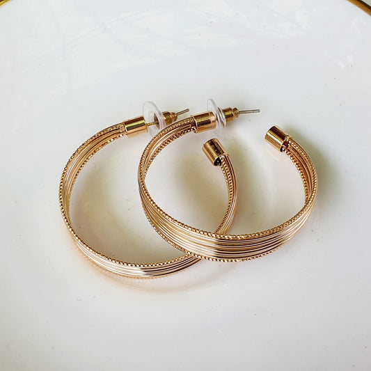 Light Weight Golden Hoops