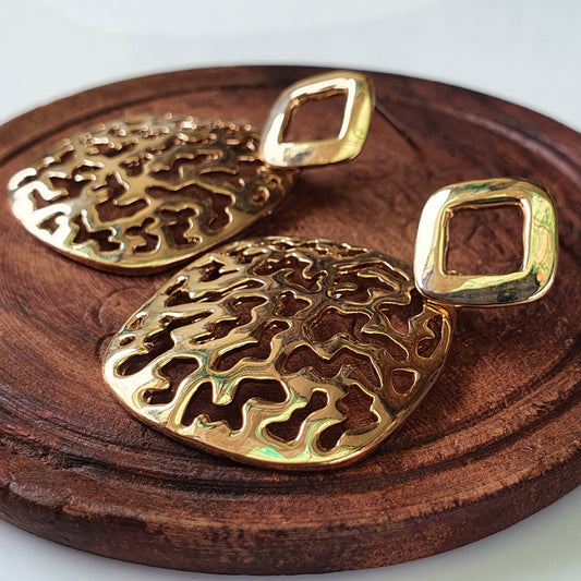 Geometric Gold Earring