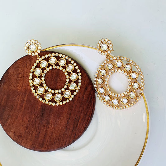 Elegant Gold Kundan Earrings