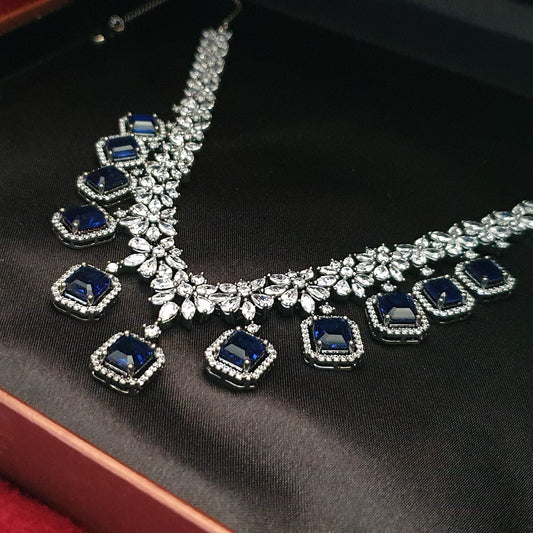 Stunning Blue Diamond Necklace