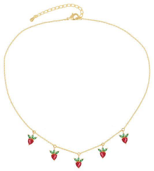 Cute Strawberry Necklace for Women and Kids