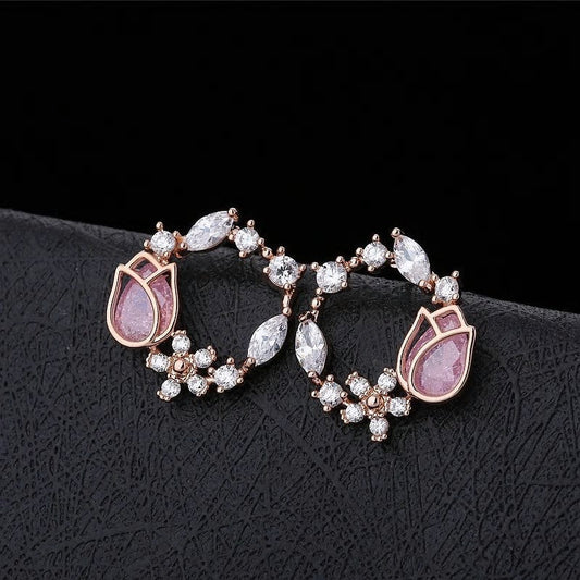 Cute Pink Tulip Earring